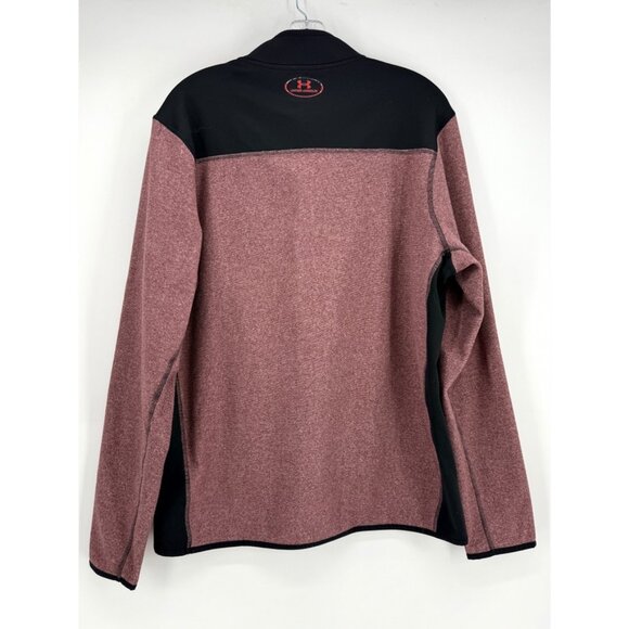 Under Armour 1/2 Zip Performance Fleece Pullover Sweater Mens Maroon/Black M - Picture 6 of 13